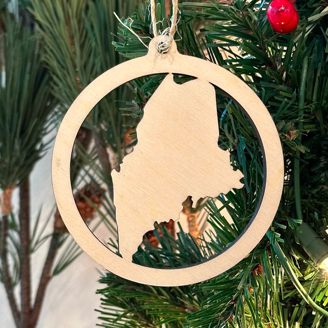 Maine State Wooden Ornament