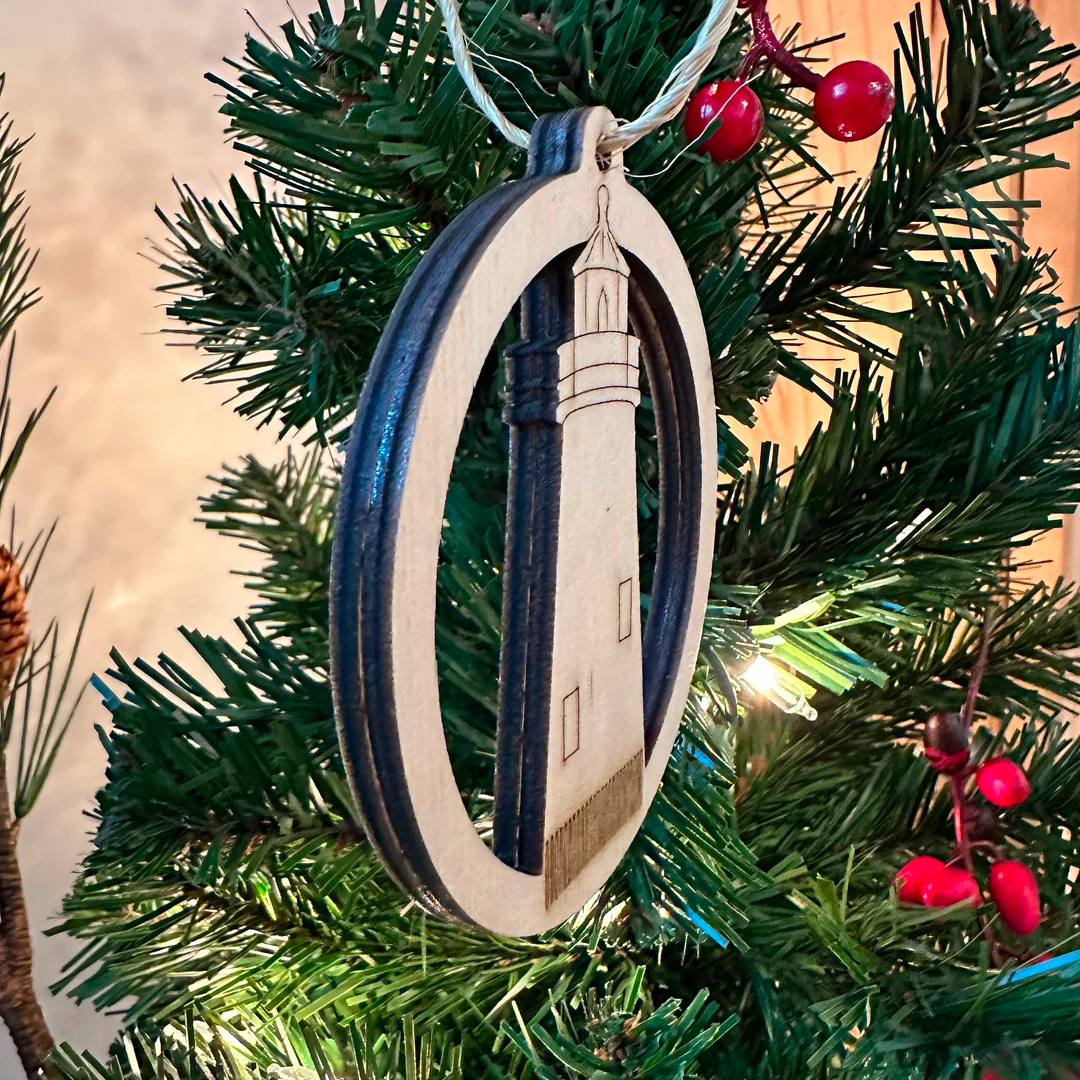 Maine Lighthouse Wooden Ornament
