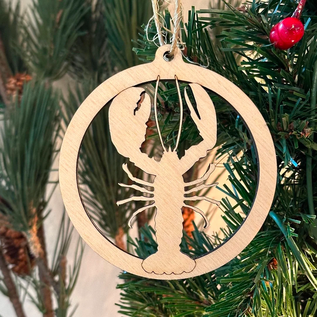 Maine Lobster Wooden Ornament