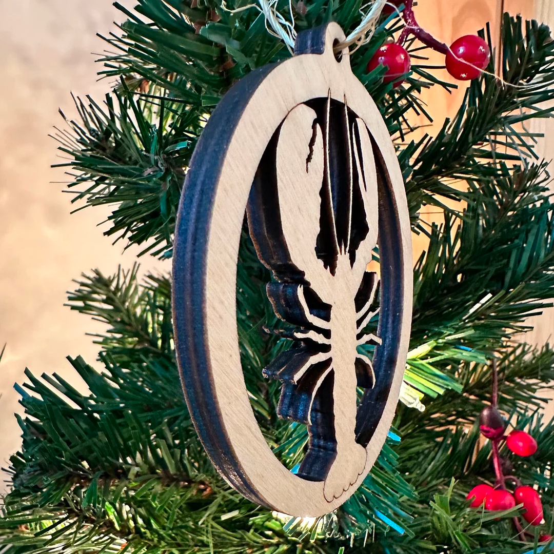 Maine Lobster Wooden Ornament