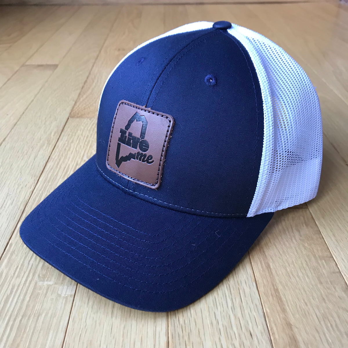 LiveME Low Profile Leather Patch Trucker Hat