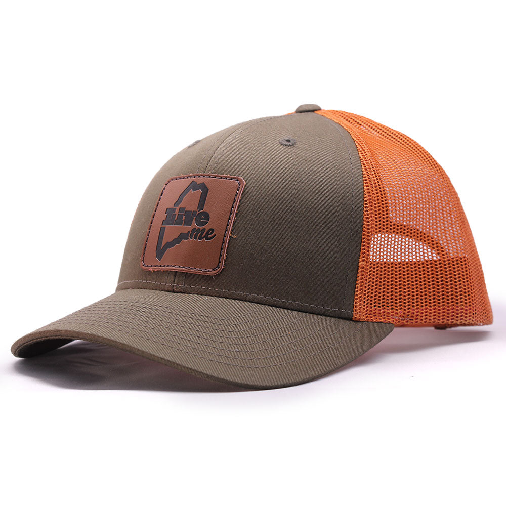LiveME Low Profile Leather Patch Trucker Hat