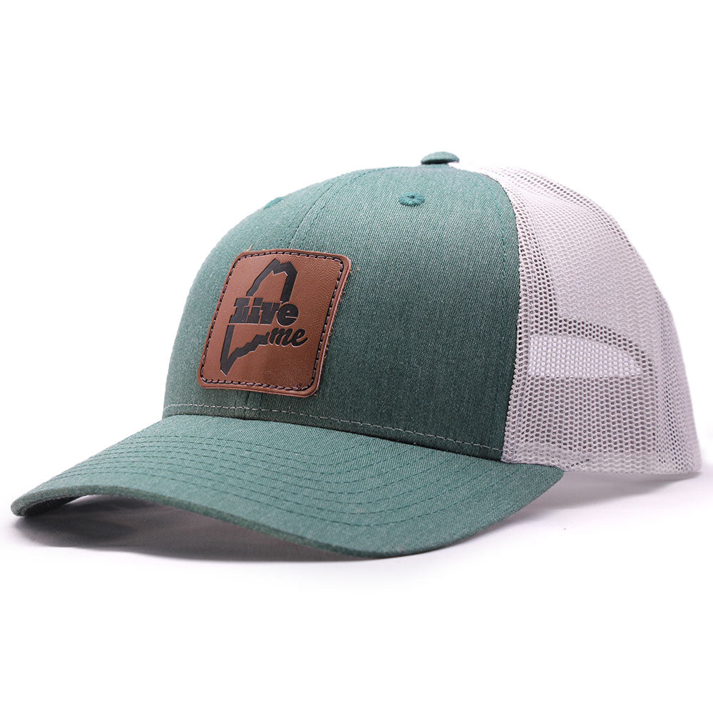 LiveME Low Profile Leather Patch Trucker Hat