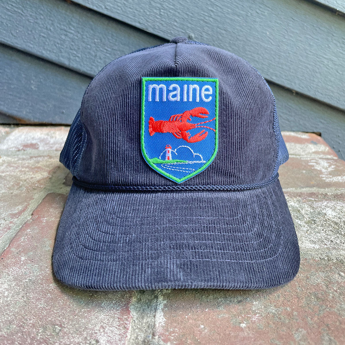 Retro Maine Lobster Corduroy Trucker Hat