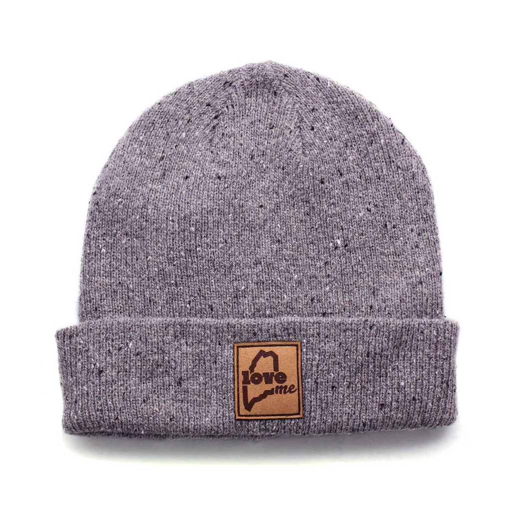 LoveME Suede Patch Cuff Beanie (Heather Grey) - LiveME CPD LOVE PATCH  BEANIE #27