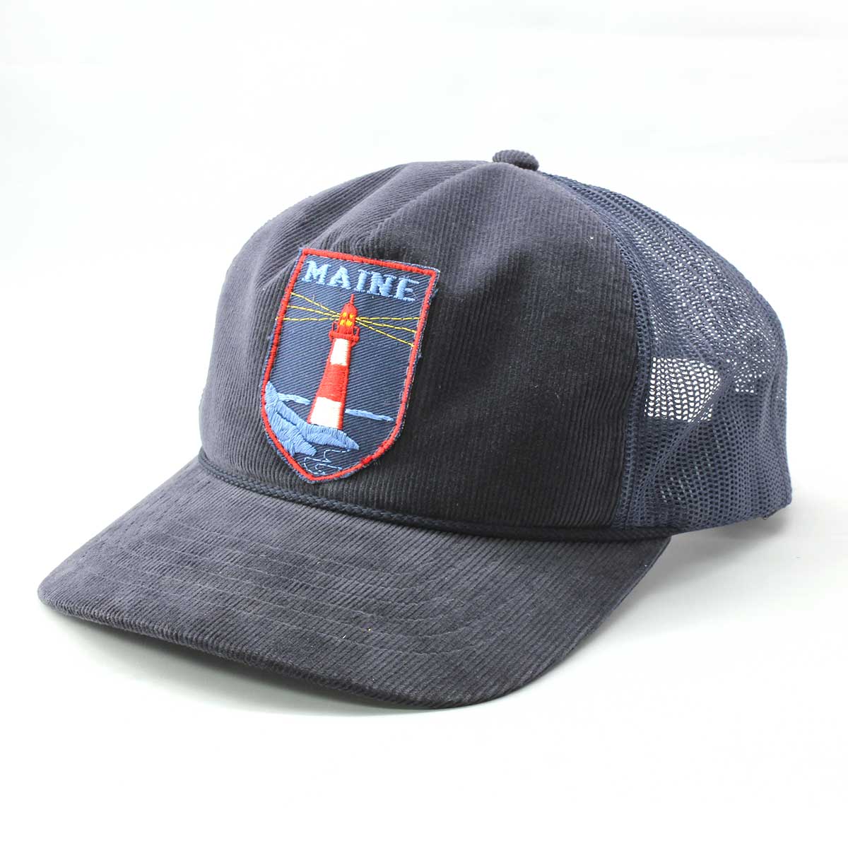 Retro Maine Lighthouse Corduroy Trucker Hat