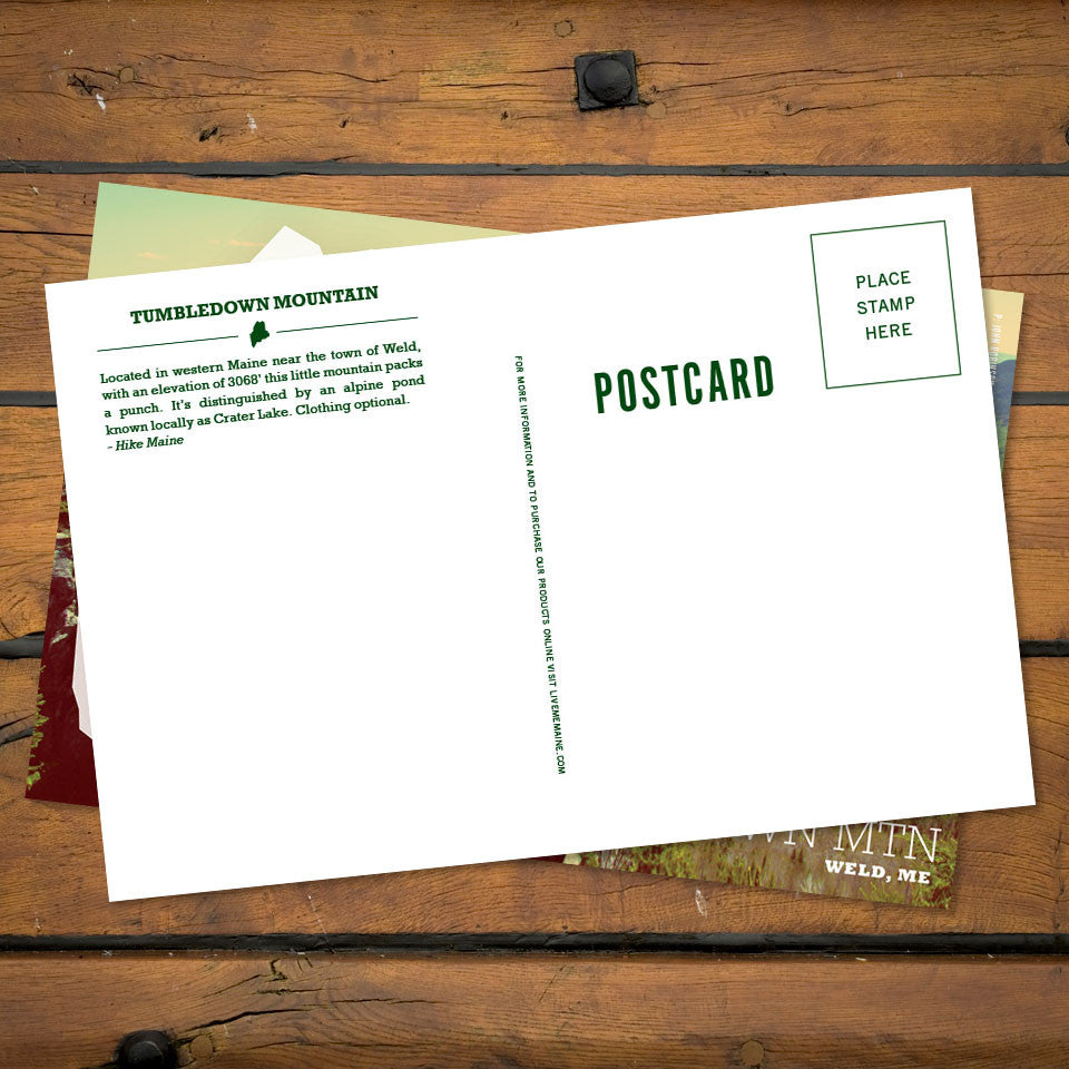 Tumbledown Mountain Maine HikeME Postcard Back