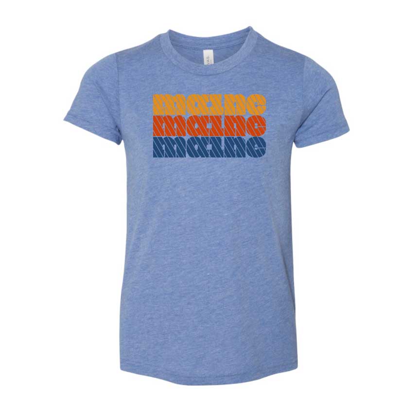 Retro Maine Kids T-shirt - Heather Blue